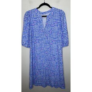 Lilly Pulitzer Colson Dress Sunwashed Blue Seacret Short Sleeve Size Medium